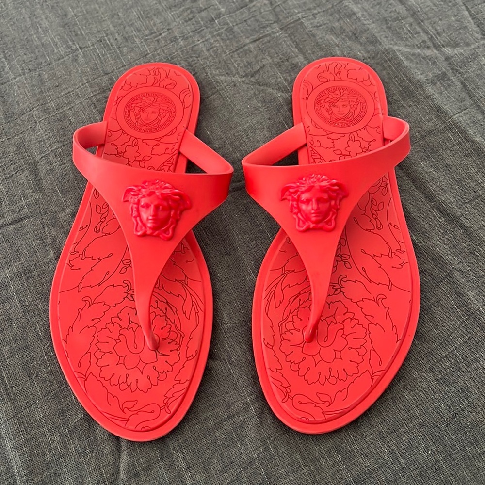 Red Versace sandals